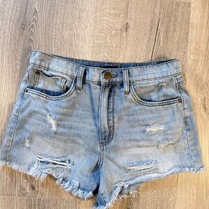 See Thru Soul Denim High Waist Boyfriend Distressed Women Shorts 27